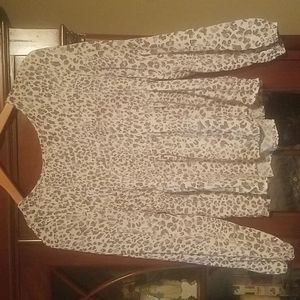 Derek Heart smocked leopard blouse size S worn once